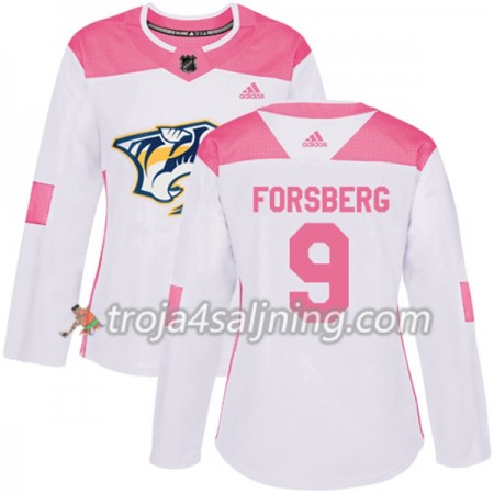 Nashville Predators tröja Filip Forsberg 9 Vit 2017-2018 Adidas Rosa Fashion Authentic - Dame NHL Tröjor